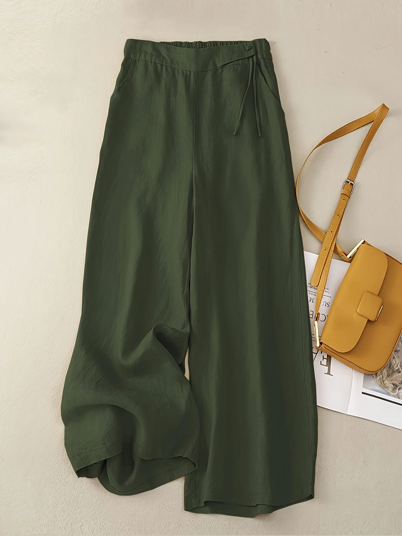 Damen Weite Freizeithose Elegant mit Bindegürtel – Perfekt für Frühling und Sommer - Image 4
