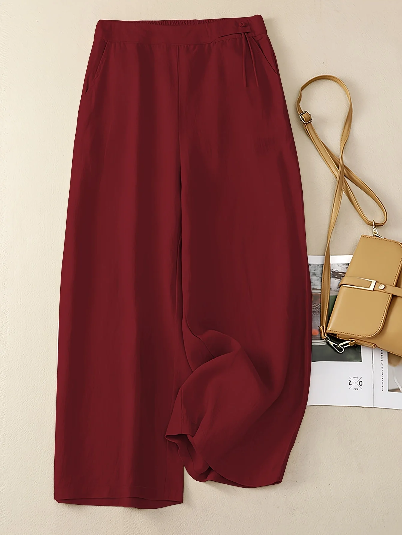 Damen Weite Freizeithose Elegant mit Bindegürtel – Perfekt für Frühling und Sommer - Image 8
