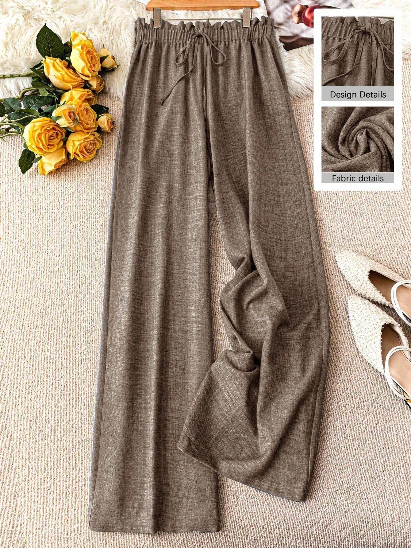 Damen Weite Freizeithose im Straight-Leg-Stil mit Kordelzug – Perfekt für Frühling & Sommer - Image 6