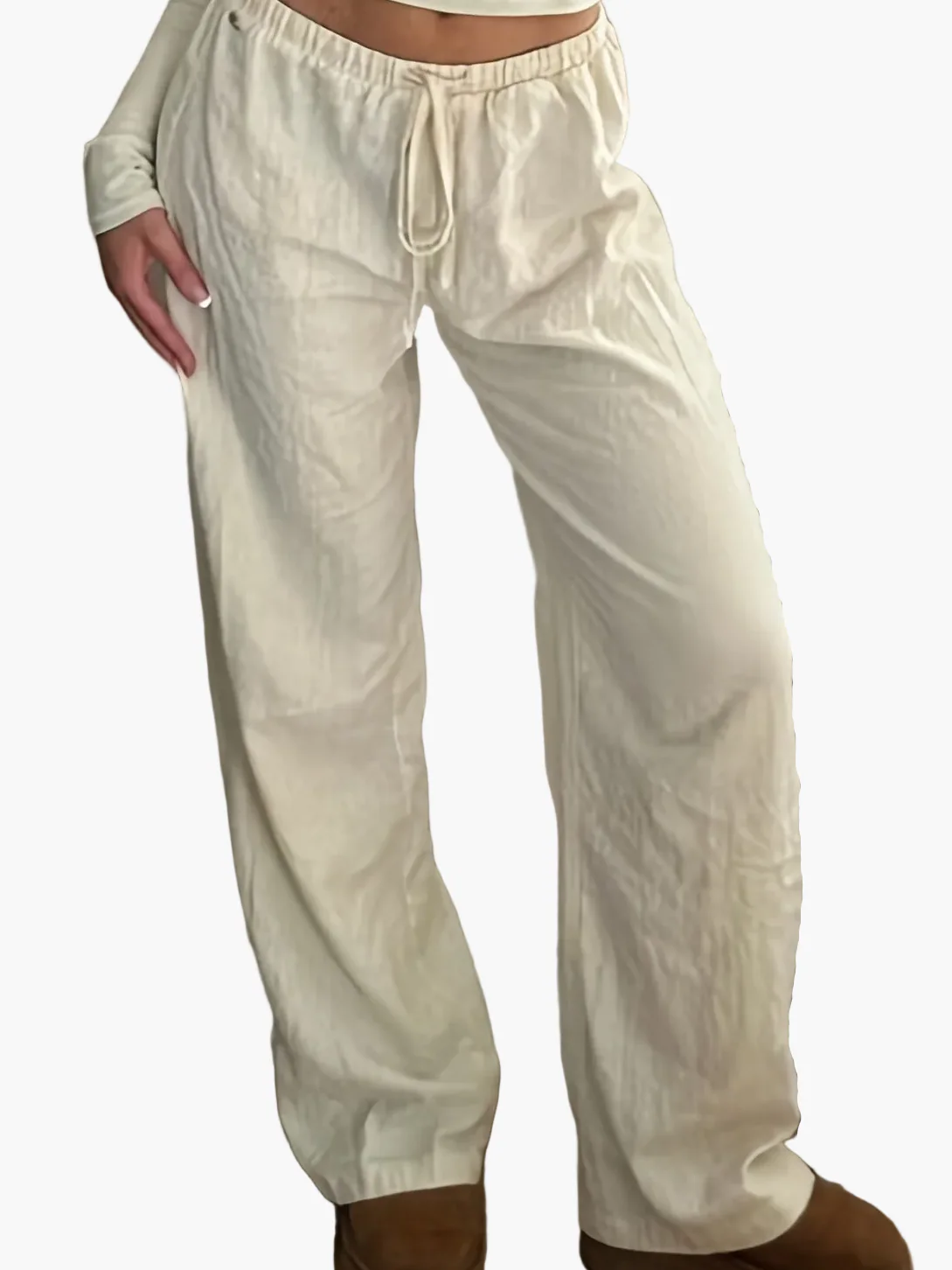 Damen Weite High Waist Freizeithose mit Kordelzug – Moderne Streetstyle Hose für Frühling und Sommer - Image 12
