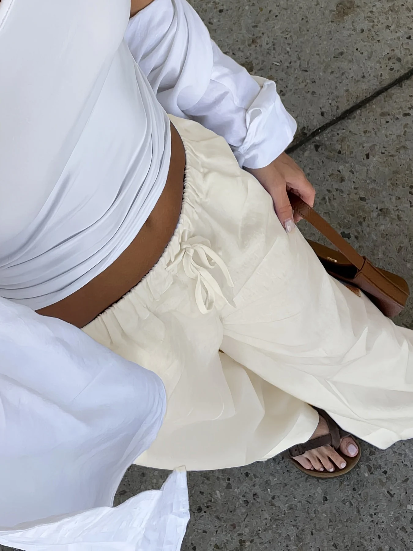 Damen Weite High Waist Freizeithose mit Kordelzug – Moderne Streetstyle Hose für Frühling und Sommer - Image 8