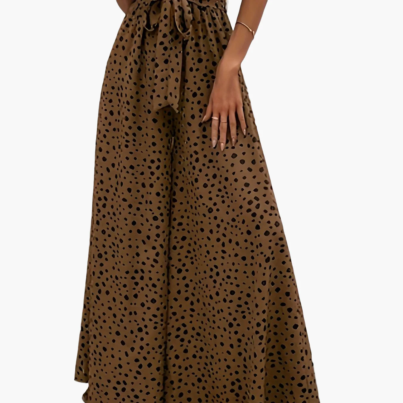 Damen Weite Palazzo-Hose mit Punkten und Bindegürtel – Eleganter Frühlings- und Sommerstil - Image 12