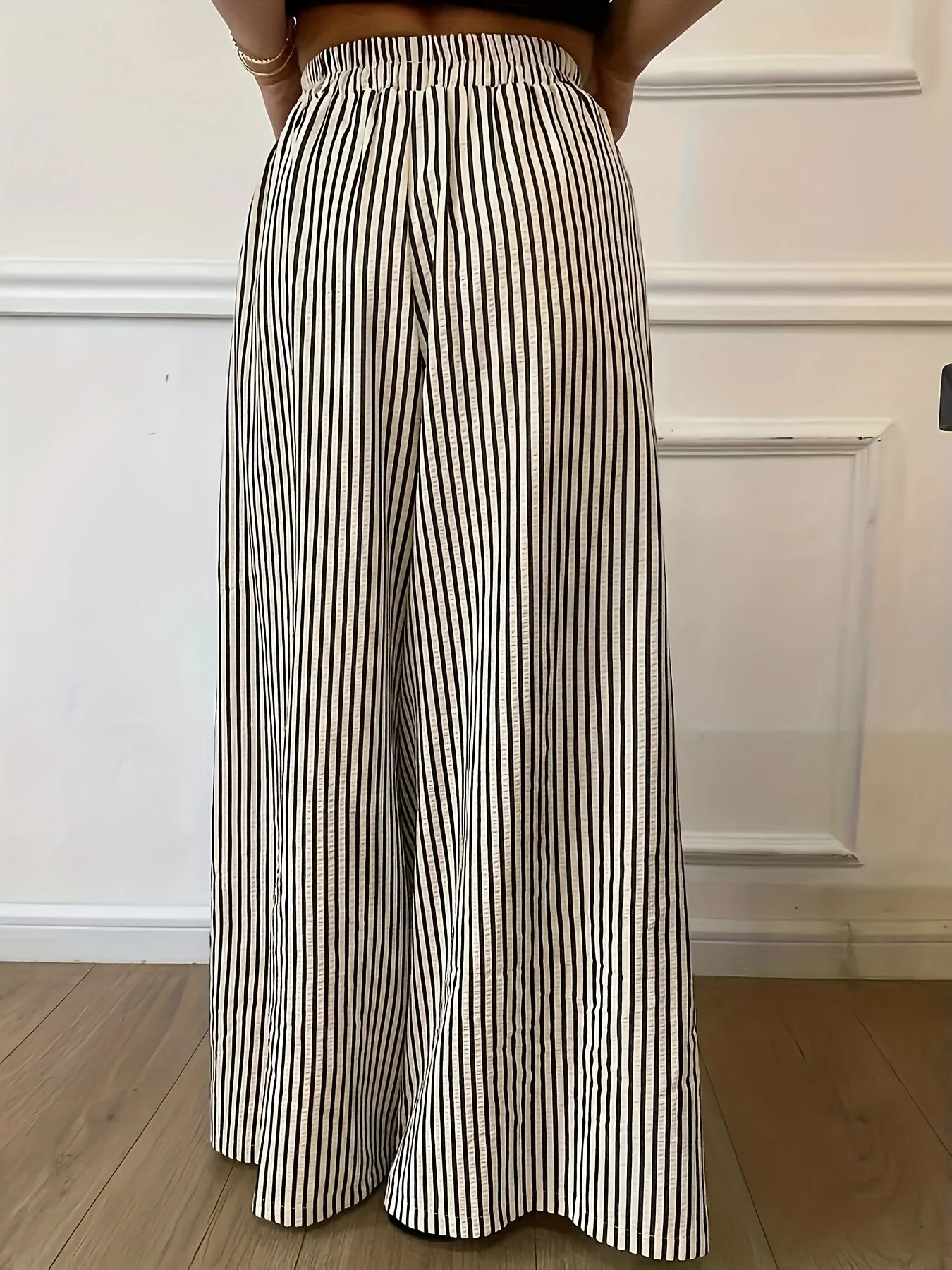 Damen Weite Streifenhose im eleganten Street-Style für Frühling und Sommer - Image 3