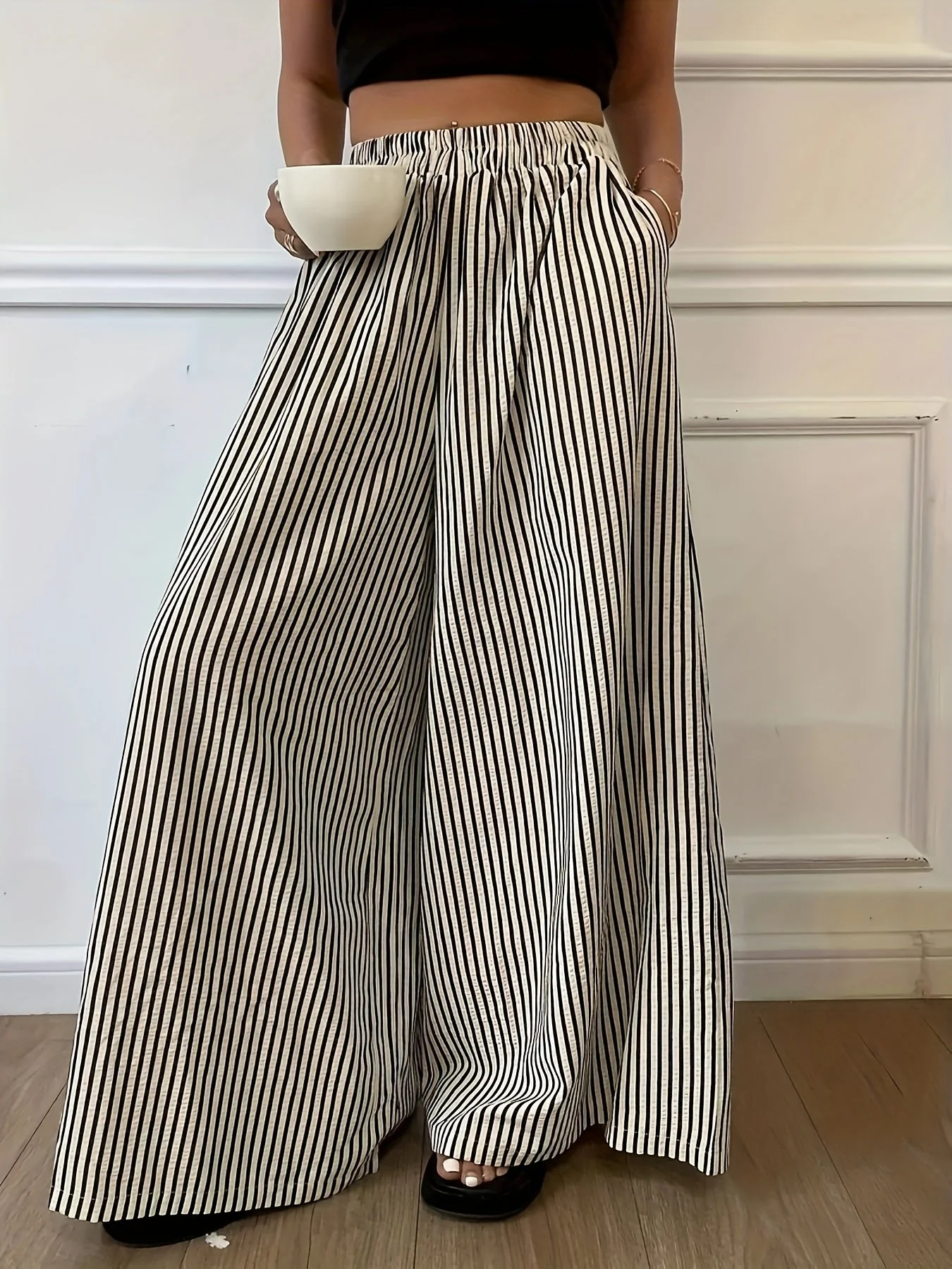 Damen Weite Streifenhose im eleganten Street-Style für Frühling und Sommer - Image 4