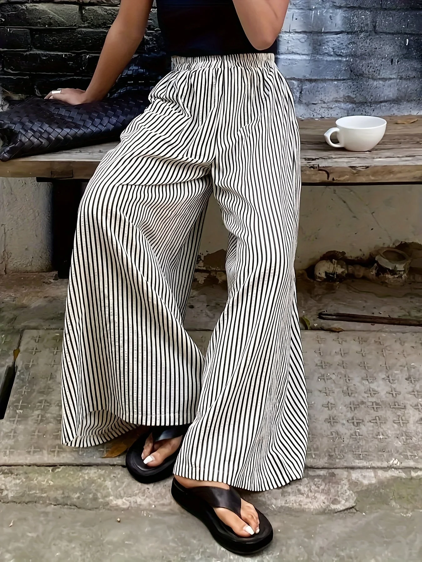 Damen Weite Streifenhose im eleganten Street-Style für Frühling und Sommer - Image 6
