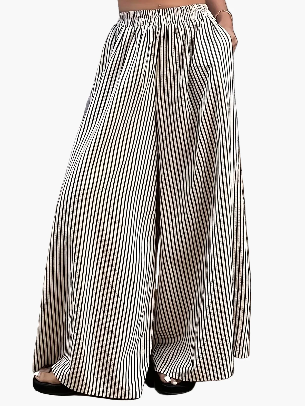 Damen Weite Streifenhose im eleganten Street-Style für Frühling und Sommer - Image 8