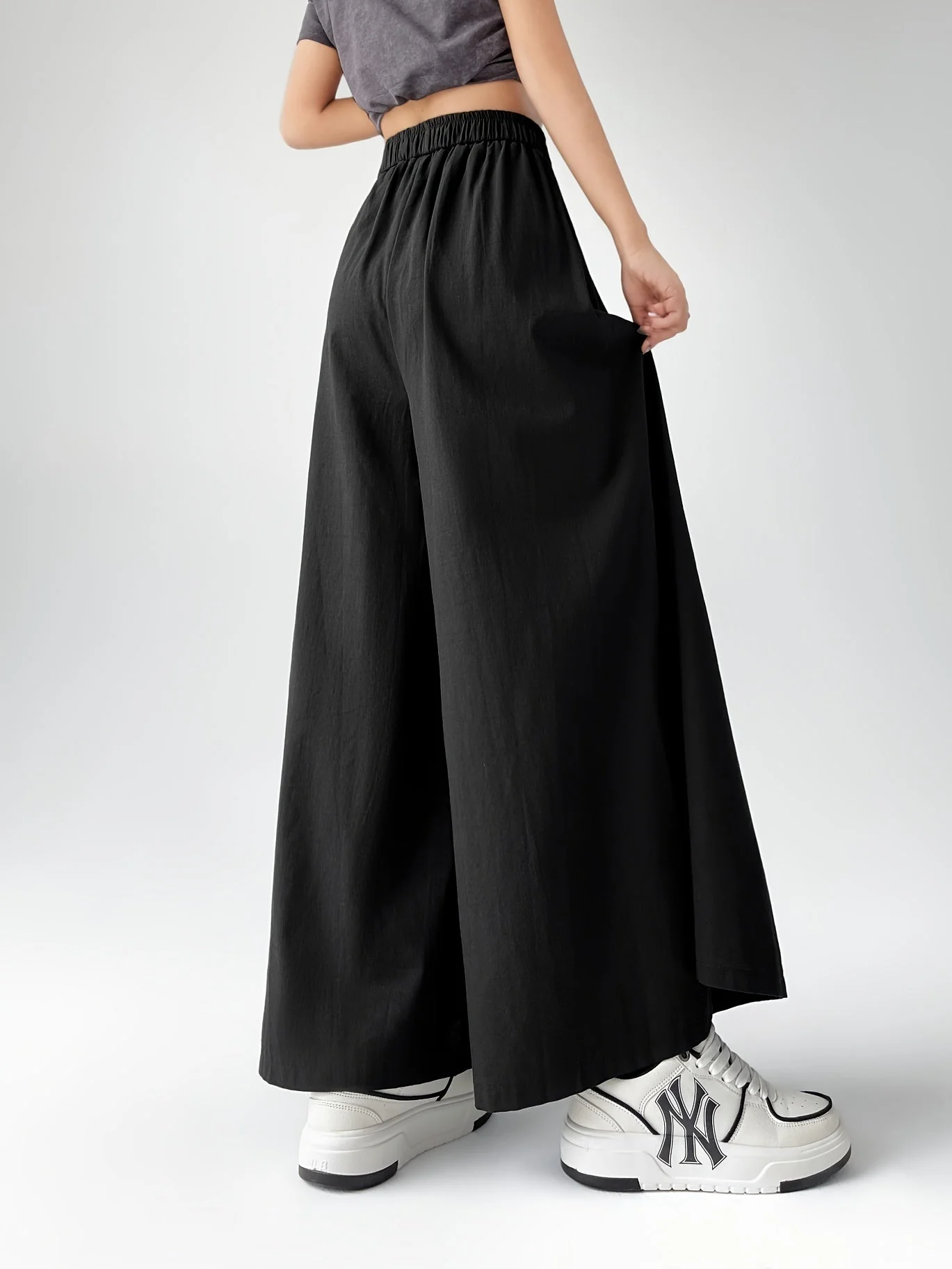 Damen Weitgeschnittene Culotte Hose für Freizeit und Alltag, Trendige Palazzo-Hose, Lockeres Design - Image 2