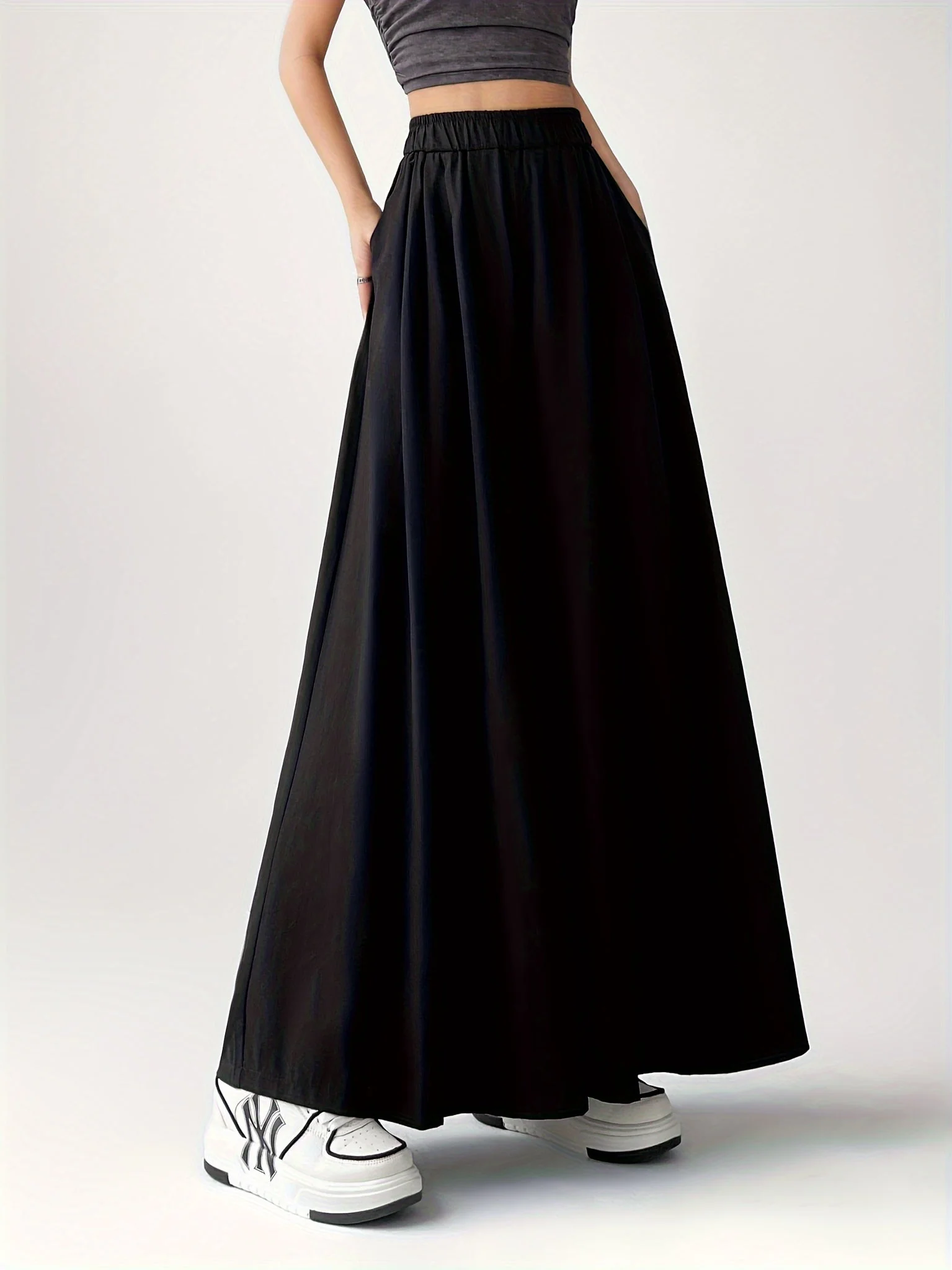 Damen Weitgeschnittene Culotte Hose für Freizeit und Alltag, Trendige Palazzo-Hose, Lockeres Design - Image 4