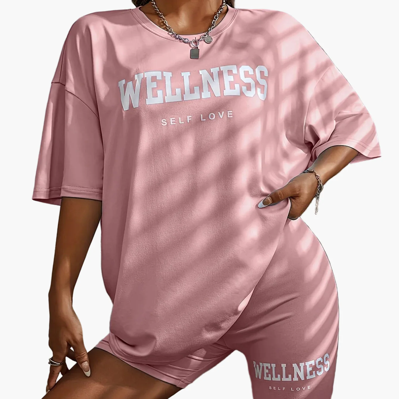 Damen Wellness Oversize Lounge Set – Entspannungs- & Freizeitlook mit Statement-Print - Image 10