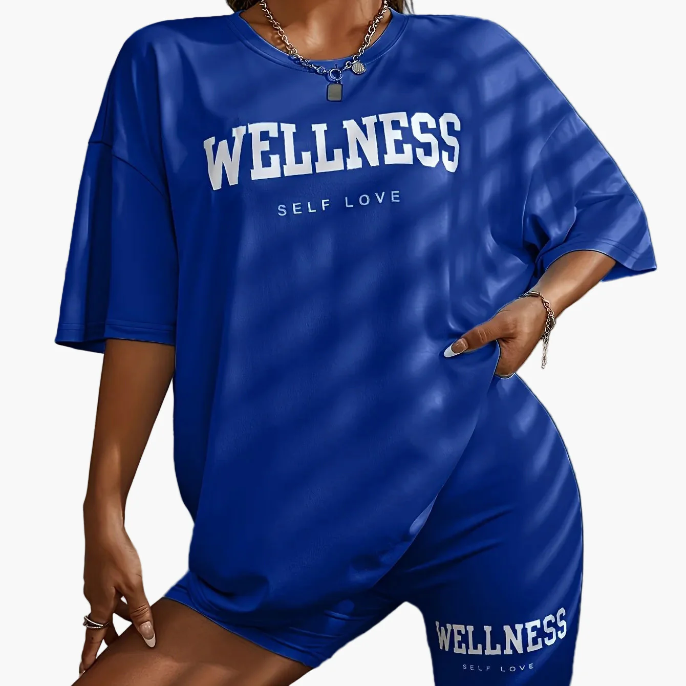 Damen Wellness Oversize Lounge Set – Entspannungs- & Freizeitlook mit Statement-Print - Image 11