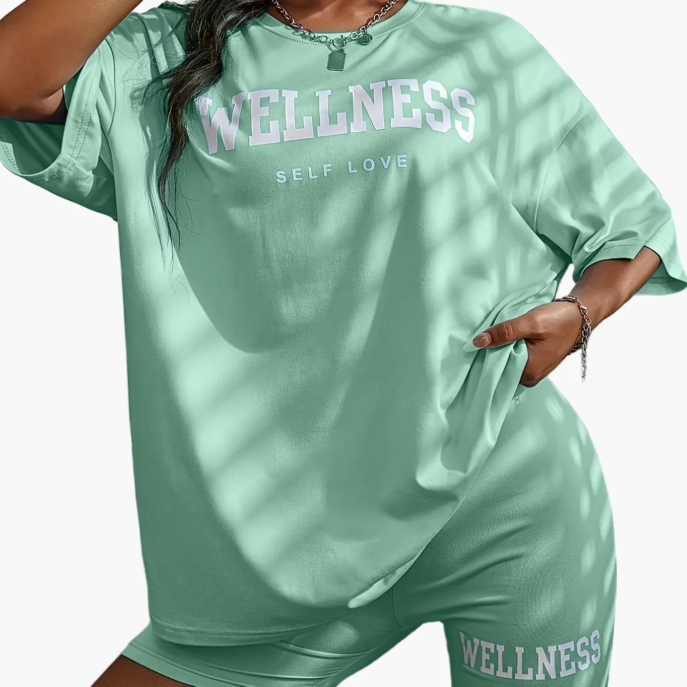 Damen Wellness Oversize Lounge Set – Entspannungs- & Freizeitlook mit Statement-Print - Image 12