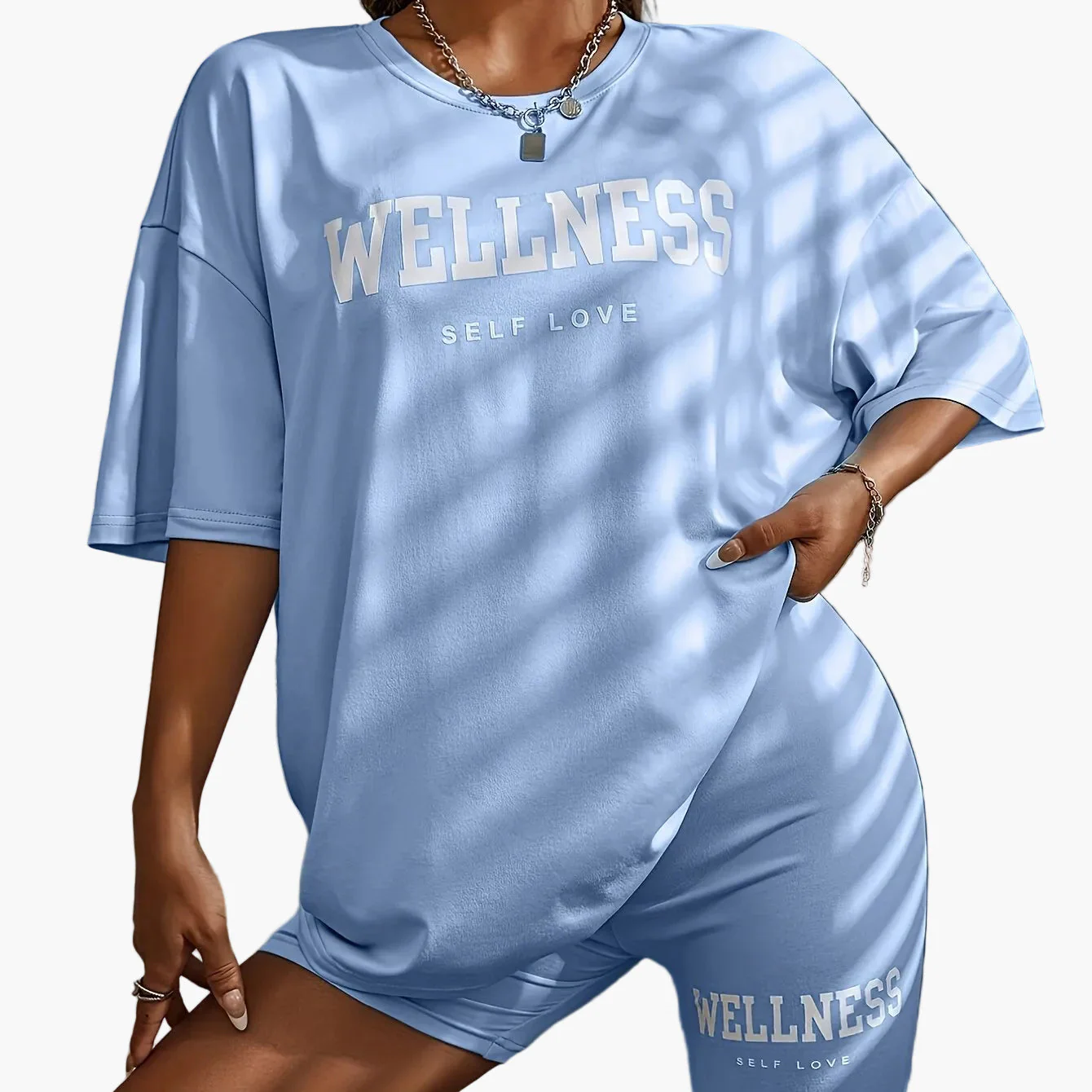 Damen Wellness Oversize Lounge Set – Entspannungs- & Freizeitlook mit Statement-Print - Image 13