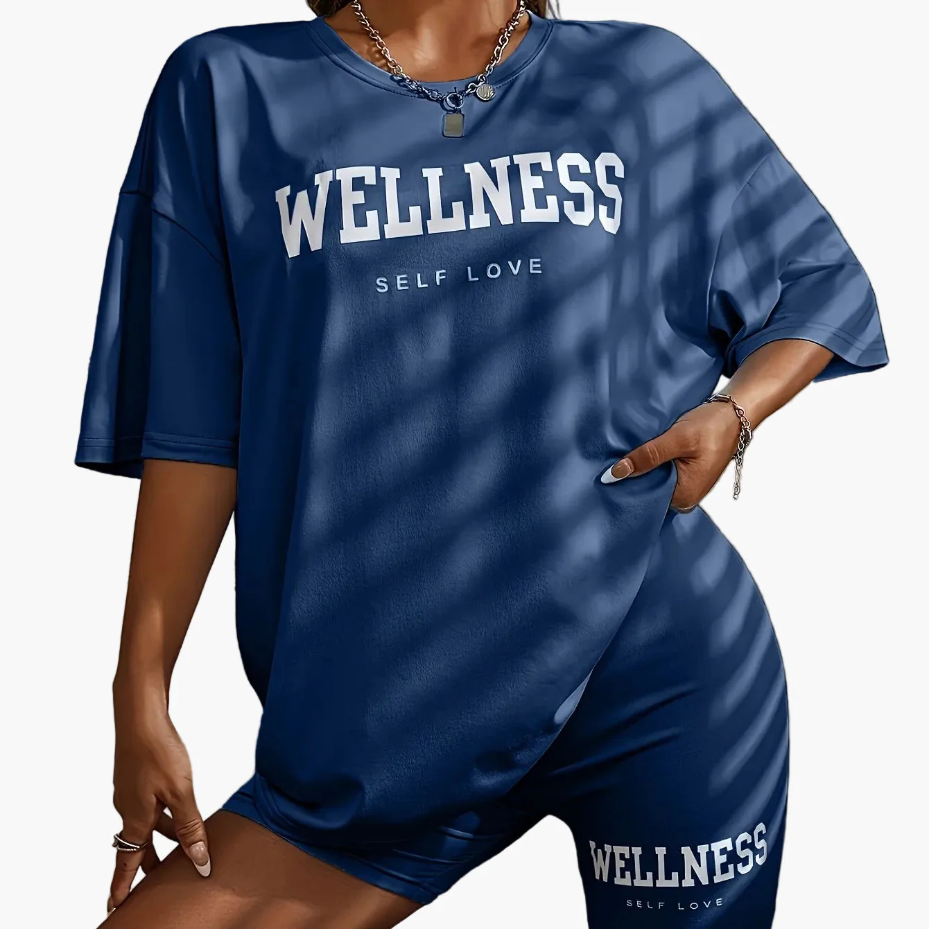 Damen Wellness Oversize Lounge Set – Entspannungs- & Freizeitlook mit Statement-Print - Image 14
