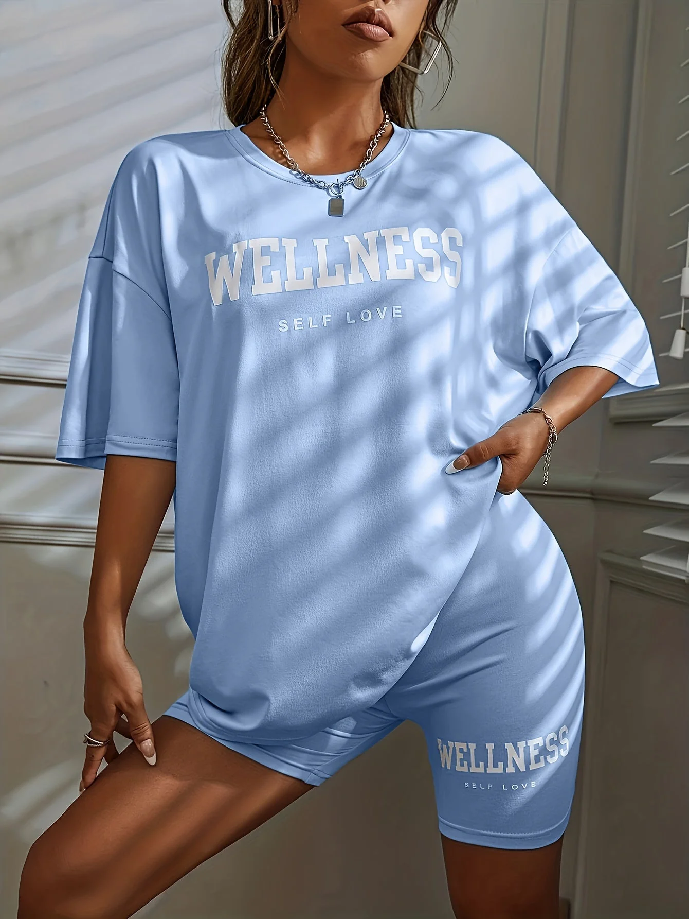 Damen Wellness Oversize Lounge Set – Entspannungs- & Freizeitlook mit Statement-Print - Image 5
