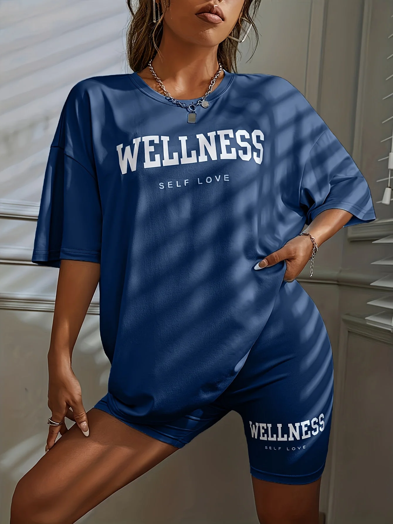 Damen Wellness Oversize Lounge Set – Entspannungs- & Freizeitlook mit Statement-Print - Image 6