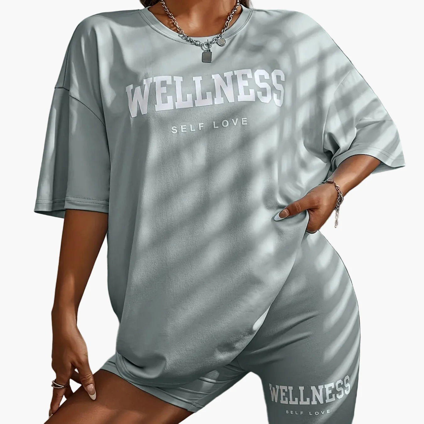 Damen Wellness Oversize Lounge Set – Entspannungs- & Freizeitlook mit Statement-Print - Image 8