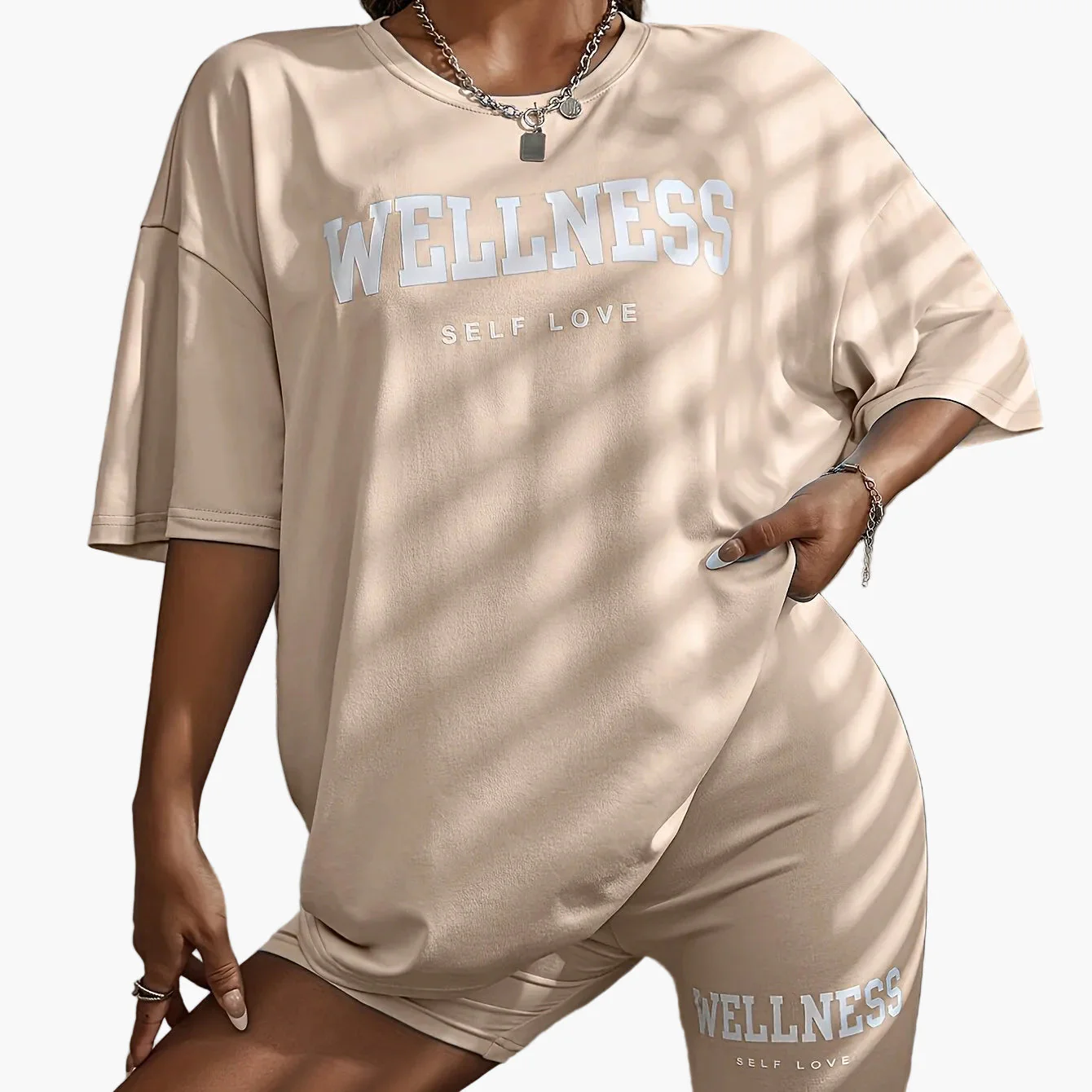 Damen Wellness Oversize Lounge Set – Entspannungs- & Freizeitlook mit Statement-Print - Image 9