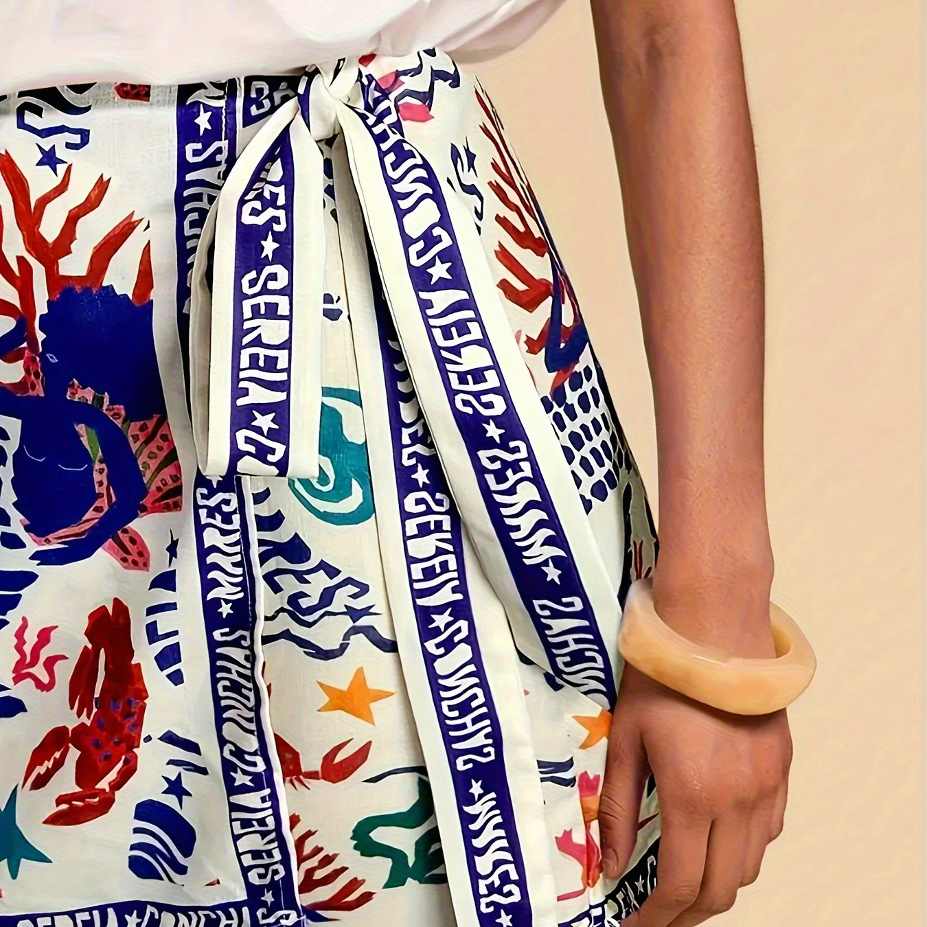 Damen Wickelrock mit Meeresmotiven und folkloristischem Print – Modischer Minirock für Sommer und Freizeit - Image 13