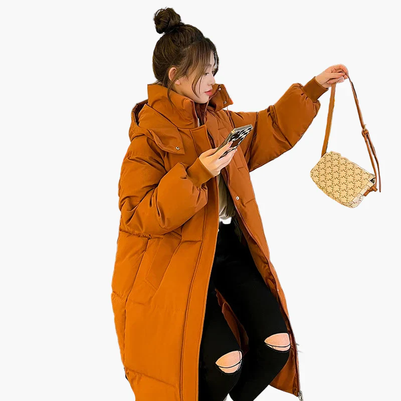 Damen Winter Daunen-Steppmantel Oversized Langer Puffermantel mit Kapuze – Perfekt für kalte Tage - Image 3