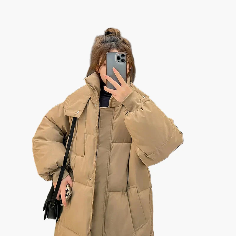 Damen Winter Daunen-Steppmantel Oversized Langer Puffermantel mit Kapuze – Perfekt für kalte Tage - Image 4