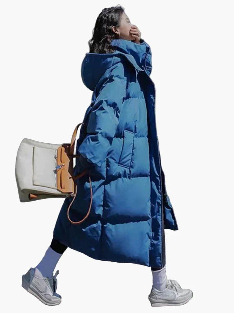 Damen Winter Daunen-Steppmantel Oversized Langer Puffermantel mit Kapuze – Perfekt für kalte Tage - Image 5