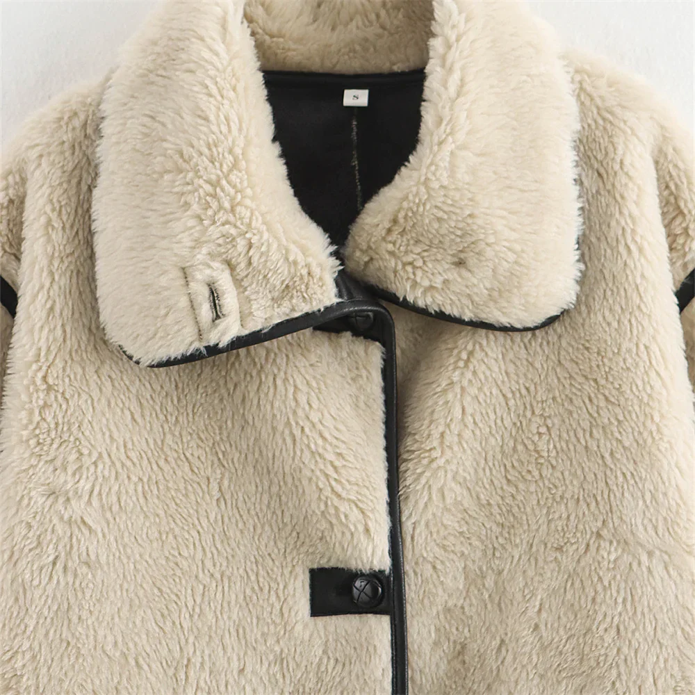 Damen Winter Oversize Kurzjacke im modernen Teddy-Stil – Trendige Freizeitjacke für kalte Tage - Image 4