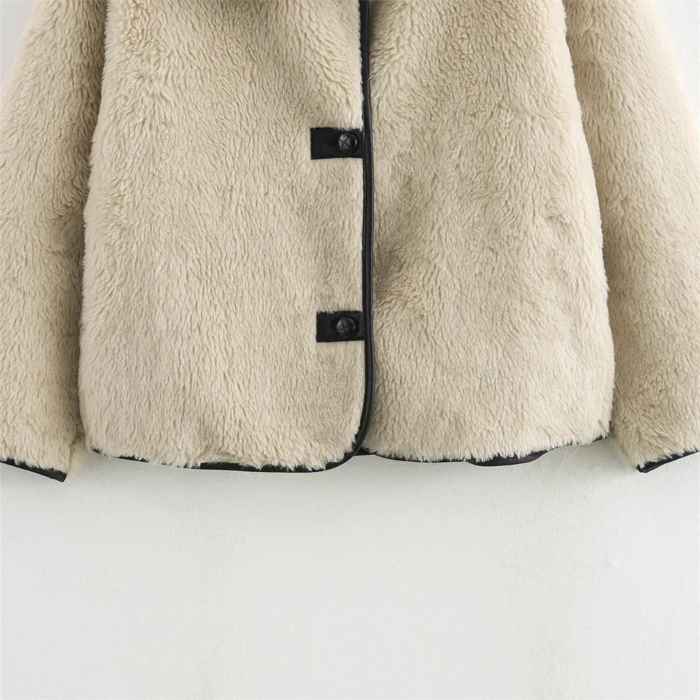 Damen Winter Oversize Kurzjacke im modernen Teddy-Stil – Trendige Freizeitjacke für kalte Tage - Image 5