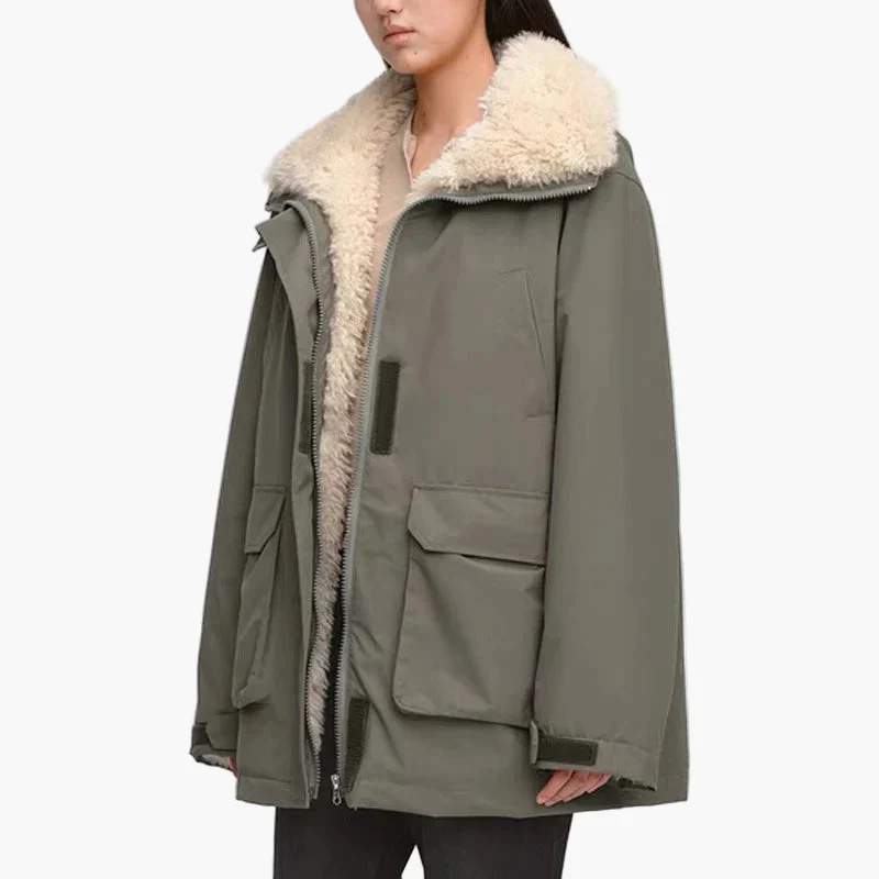 Damen Winter Parka mit Teddykragen – Modischer Oversize Mantel für kalte Tage - Image 2