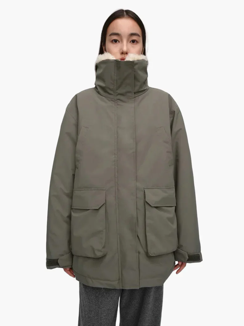 Damen Winter Parka mit Teddykragen – Modischer Oversize Mantel für kalte Tage - Image 4
