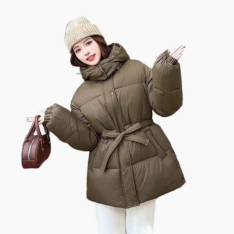 Damen Winter Steppjacke mit Gürtel – Modische Outdoorjacke für kalte Tage
