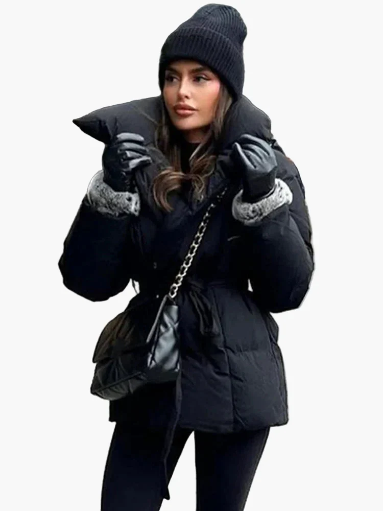 Damen Winter Steppjacke mit Gürtel – Modische, warme Jacke für Alltag & City - Image 4