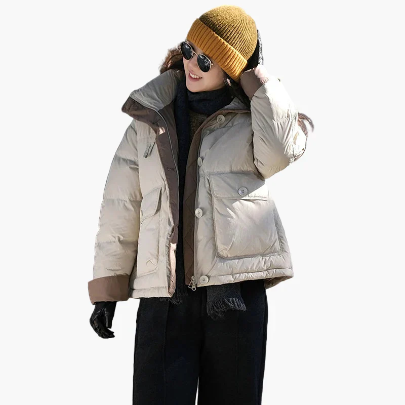 Damen Winter Steppjacke mit Kapuze, modisch locker, ideal für Alltag und Outdoor