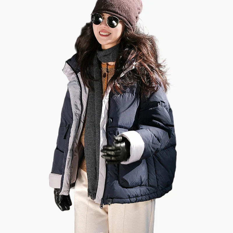 Damen Winter Steppjacke mit Kapuze, modisch locker, ideal für Alltag und Outdoor - Image 4