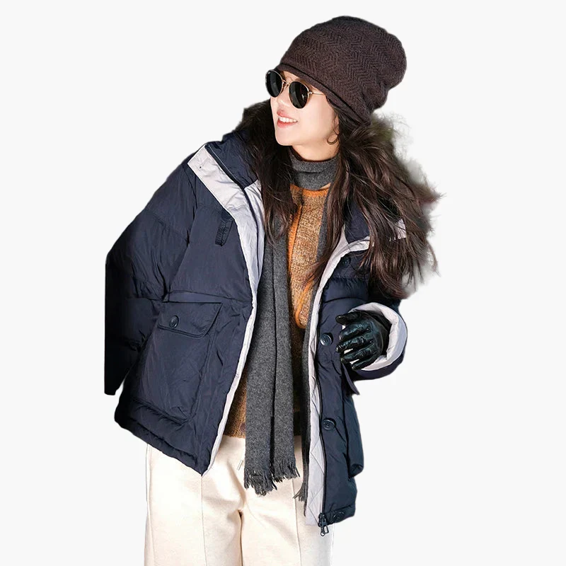 Damen Winter Steppjacke mit Kapuze, modisch locker, ideal für Alltag und Outdoor - Image 5