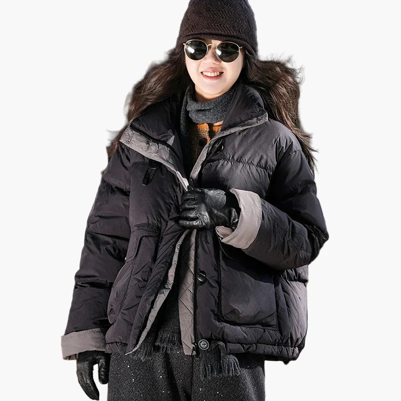 Damen Winter Steppjacke mit Kapuze, modisch locker, ideal für Alltag und Outdoor - Image 7
