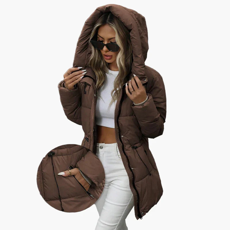 Damen Winter Steppjacke mit Kapuze, modisch, warm und vielseitig für Freizeit und Alltag - Image 5