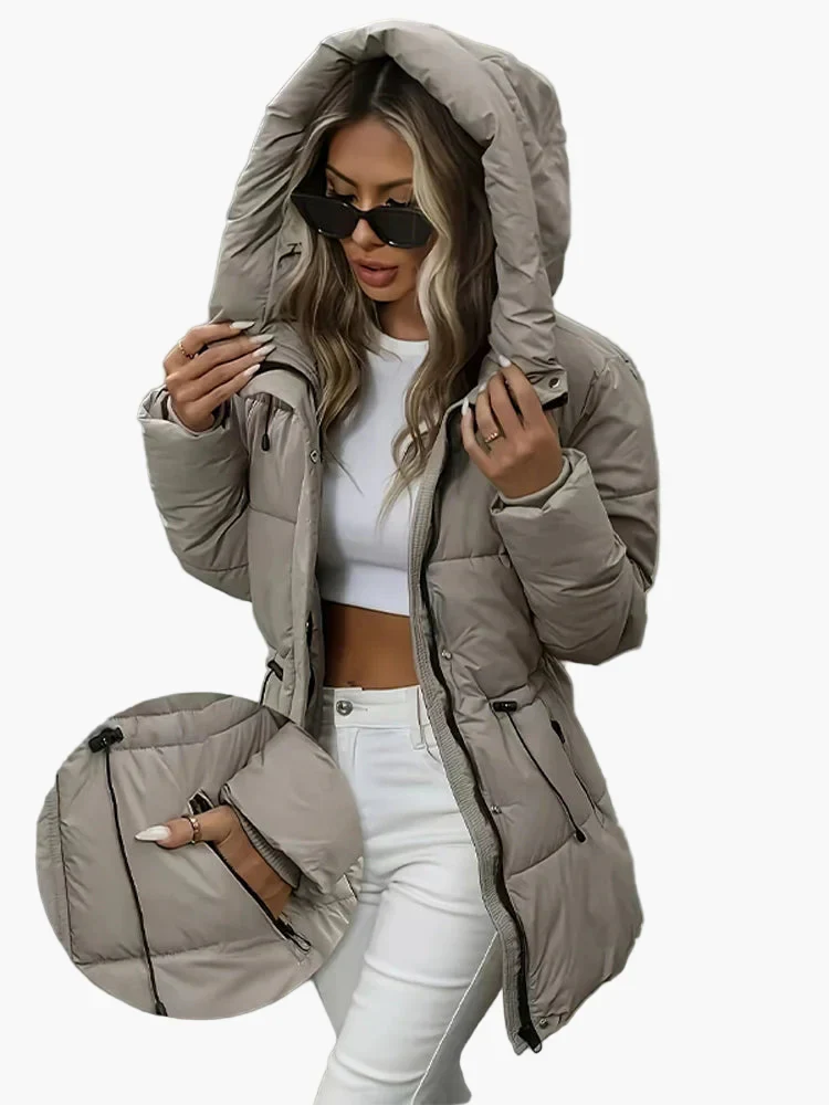 Damen Winter Steppjacke mit Kapuze, modisch, warm und vielseitig für Freizeit und Alltag - Image 7