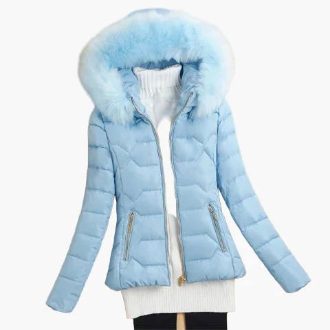 Damen Winter Steppjacke mit Kapuze und Fellkragen – Eleganter Outdoor Mantel - Image 5