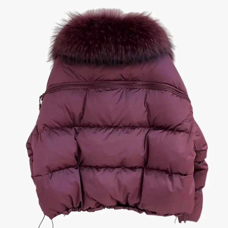 Damen Winter Steppjacke mit Kapuze und luxuriösem Fellkragen, modisch und warm für Alltag & Freizeit - Image 2