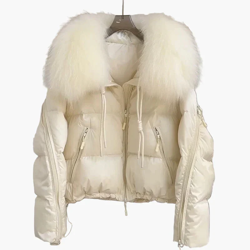 Damen Winter Steppjacke mit Kapuze und luxuriösem Fellkragen, modisch und warm für Alltag & Freizeit - Image 5
