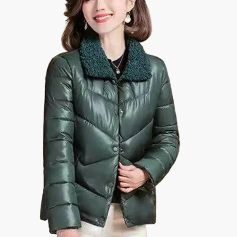 Damen Winter Steppjacke mit modischem Kragen – Elegante Outdoorjacke für kalte Tage