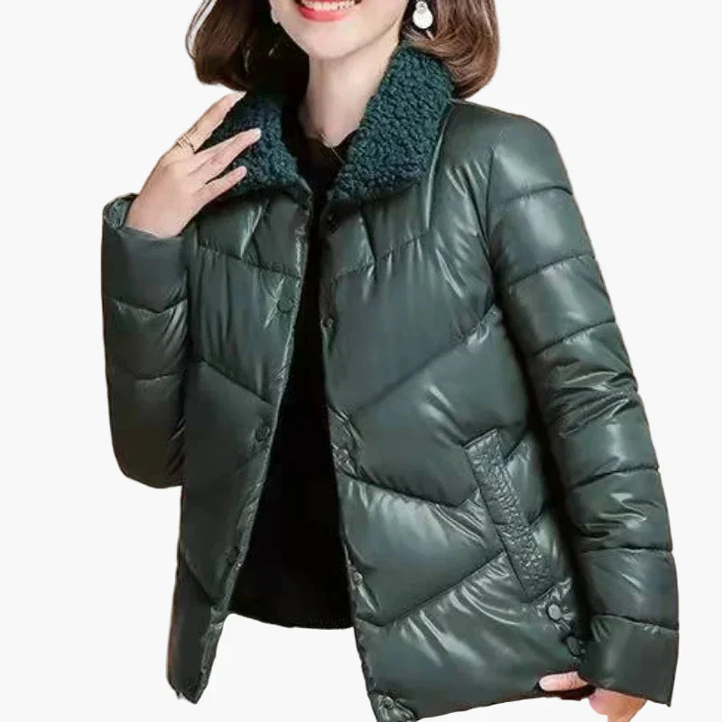 Damen Winter Steppjacke mit modischem Kragen – Elegante Outdoorjacke für kalte Tage - Image 4