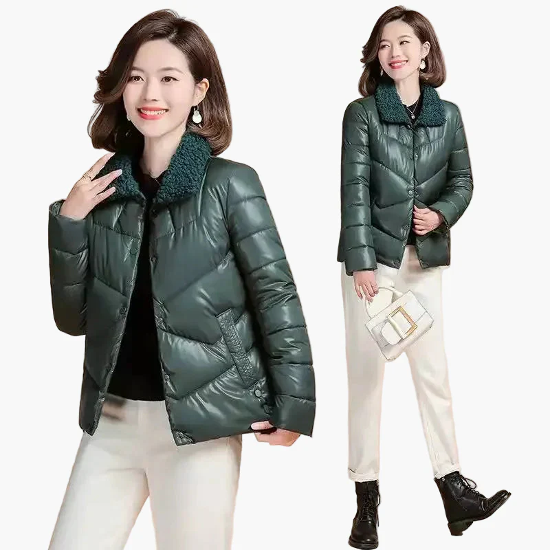 Damen Winter Steppjacke mit modischem Kragen – Elegante Outdoorjacke für kalte Tage - Image 6