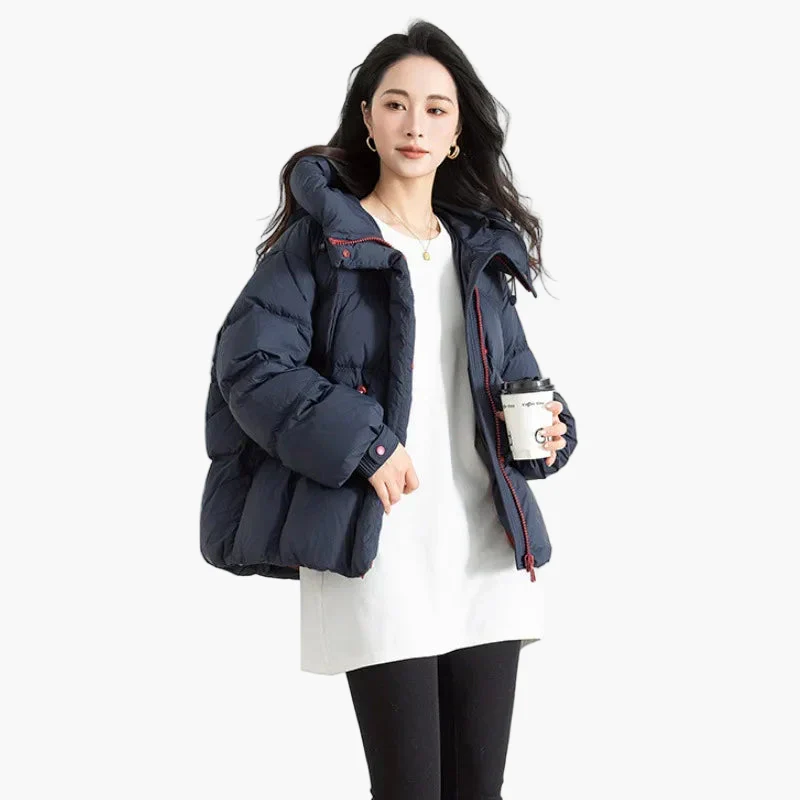Damen Winter Steppjacke Oversize Stil mit Kapuze – Modische Freizeitjacke für kalte Tage - Image 3