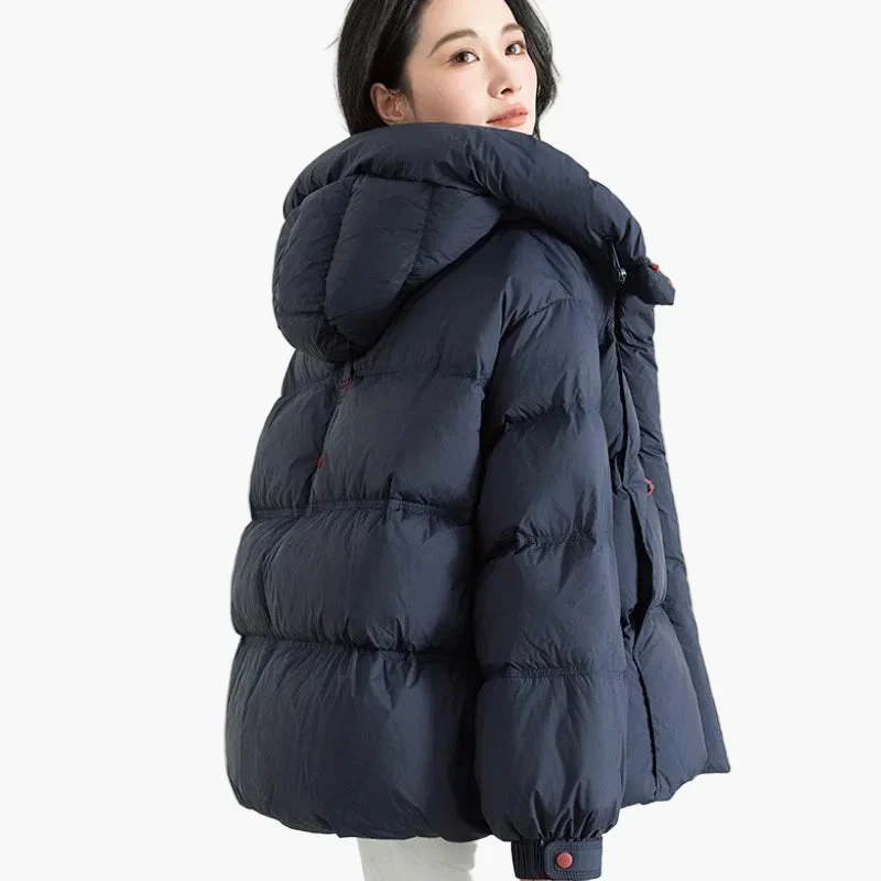 Damen Winter Steppjacke Oversize Stil mit Kapuze – Modische Freizeitjacke für kalte Tage - Image 4