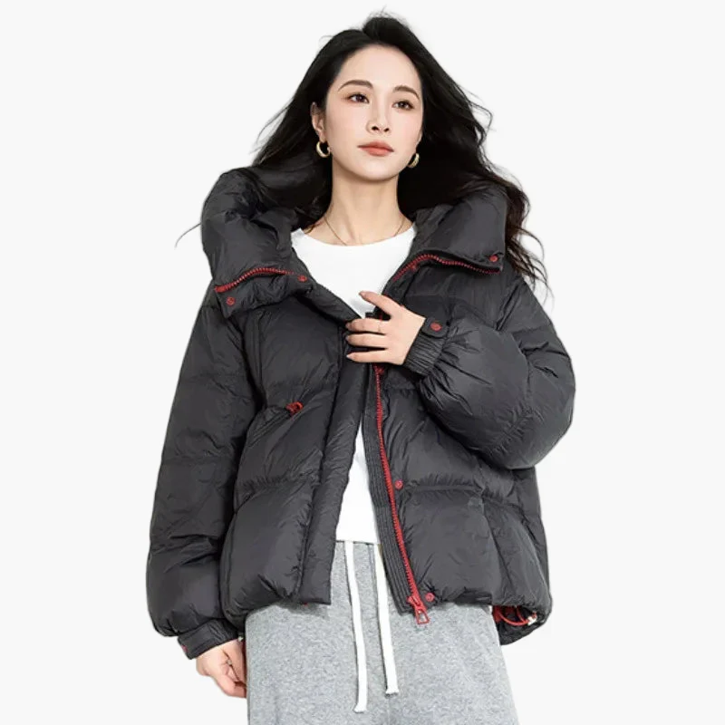 Damen Winter Steppjacke Oversize Stil mit Kapuze – Modische Freizeitjacke für kalte Tage - Image 5