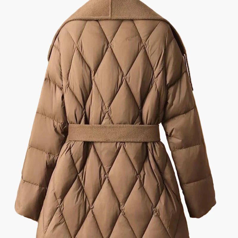 Damen Winter Steppmantel mit Fransen und Gürtel – Modischer Koreanischer Stil, Elegant und Bequem - Image 3