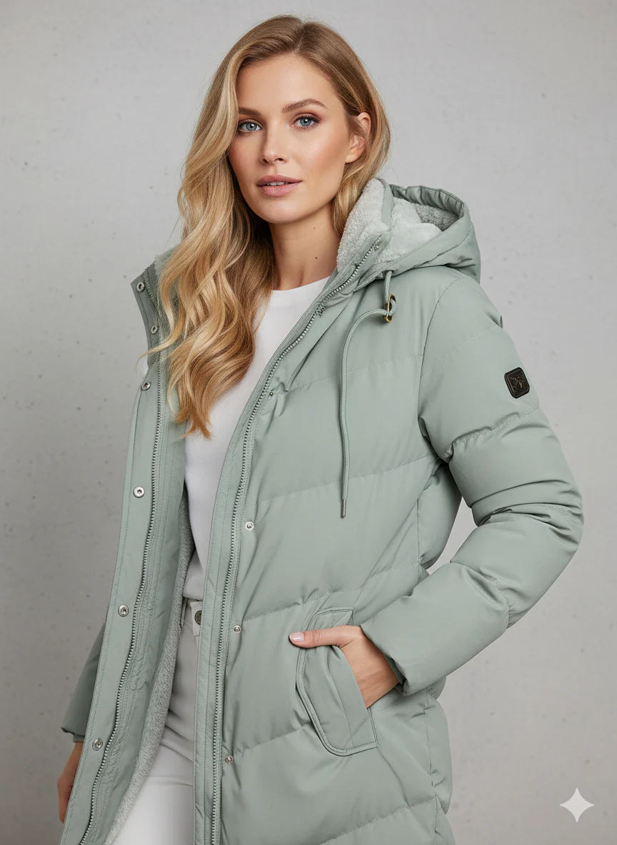 Damen Winter Steppmantel mit Kapuze – Eleganter, warmer Parka für Alltag & Outdoor - Image 4