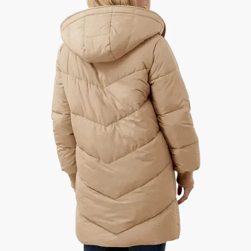 Damen Winter Steppmantel mit Kapuze – Langer warmer Freizeitmantel - Image 11