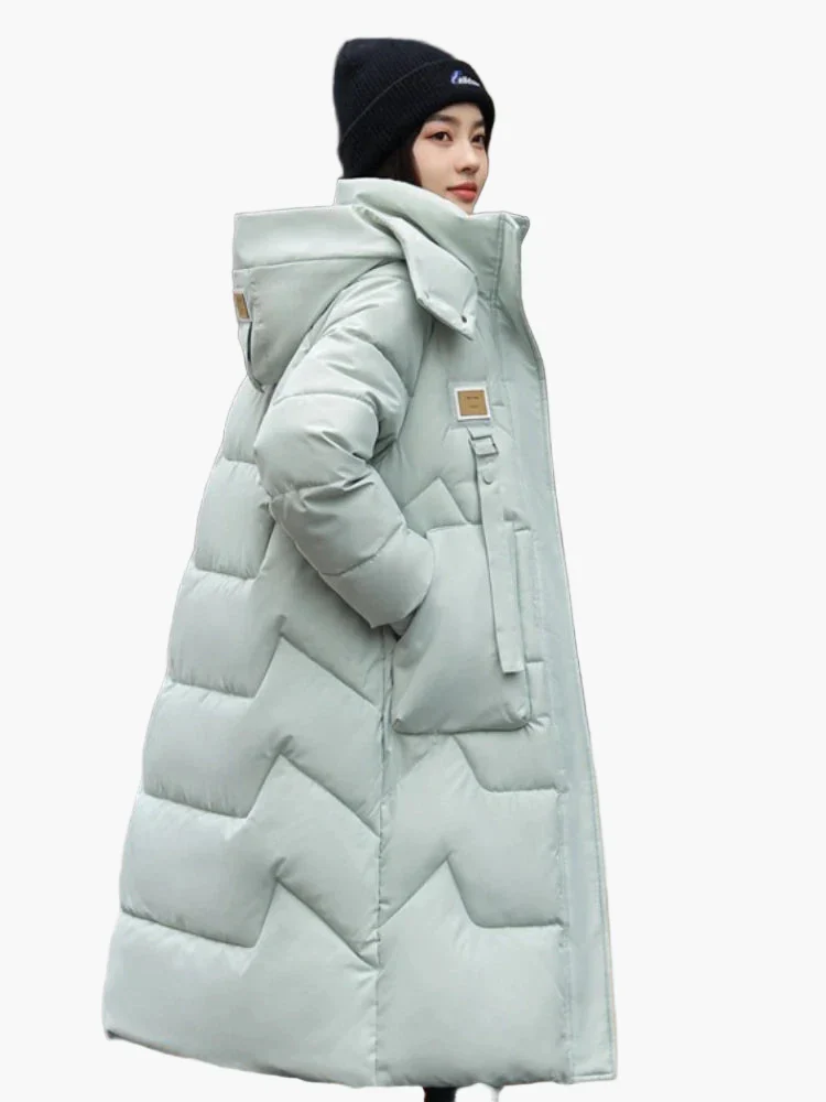 Damen Winter Steppmantel mit Kapuze – Langer, warmer Outdoor Parka für Alltag & Freizeit - Image 6